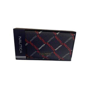 Nautica Name Print Wallet  for Women Blue and Red RFID Protection